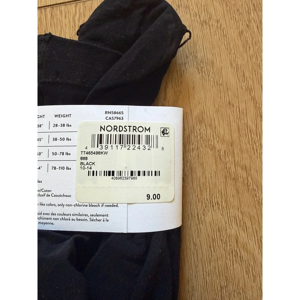 Nordstrom Girls Microfiber Tights Black Size XL 10-14 Opaque Hosiery TT465498KW